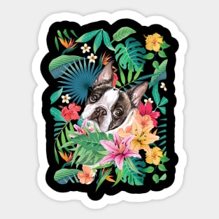 Tropical Chocolate Frenchie French Bulldog Sticker